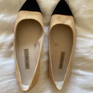 Zara Black Toe Flats